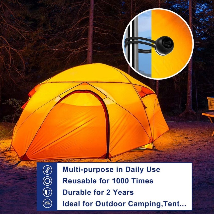 6" Ball Bungee Bungie Cord 100Pcs Black Heavy Duty Canopy Tarp Tie Downs * / \