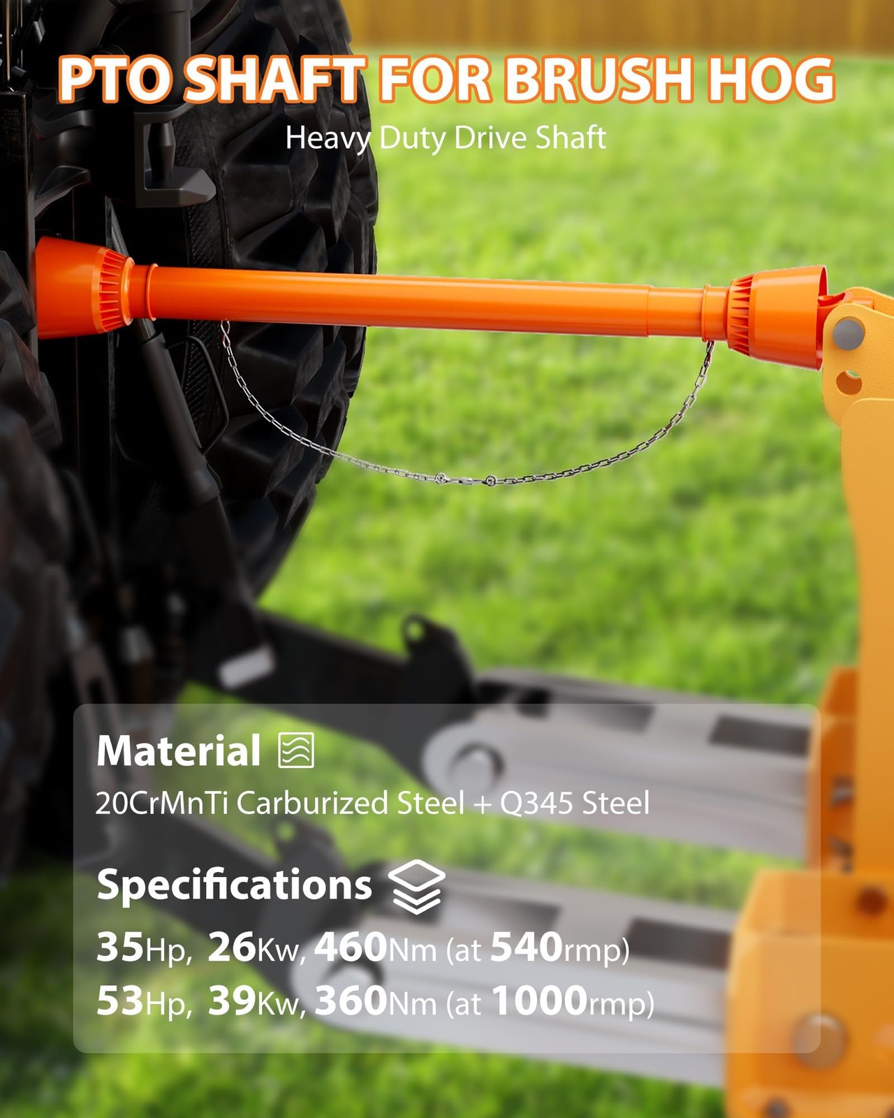 1-3/8" PTO Drive Shaft 6 Spline End Round End Shaft for Series 4 Tractor 39"-55"