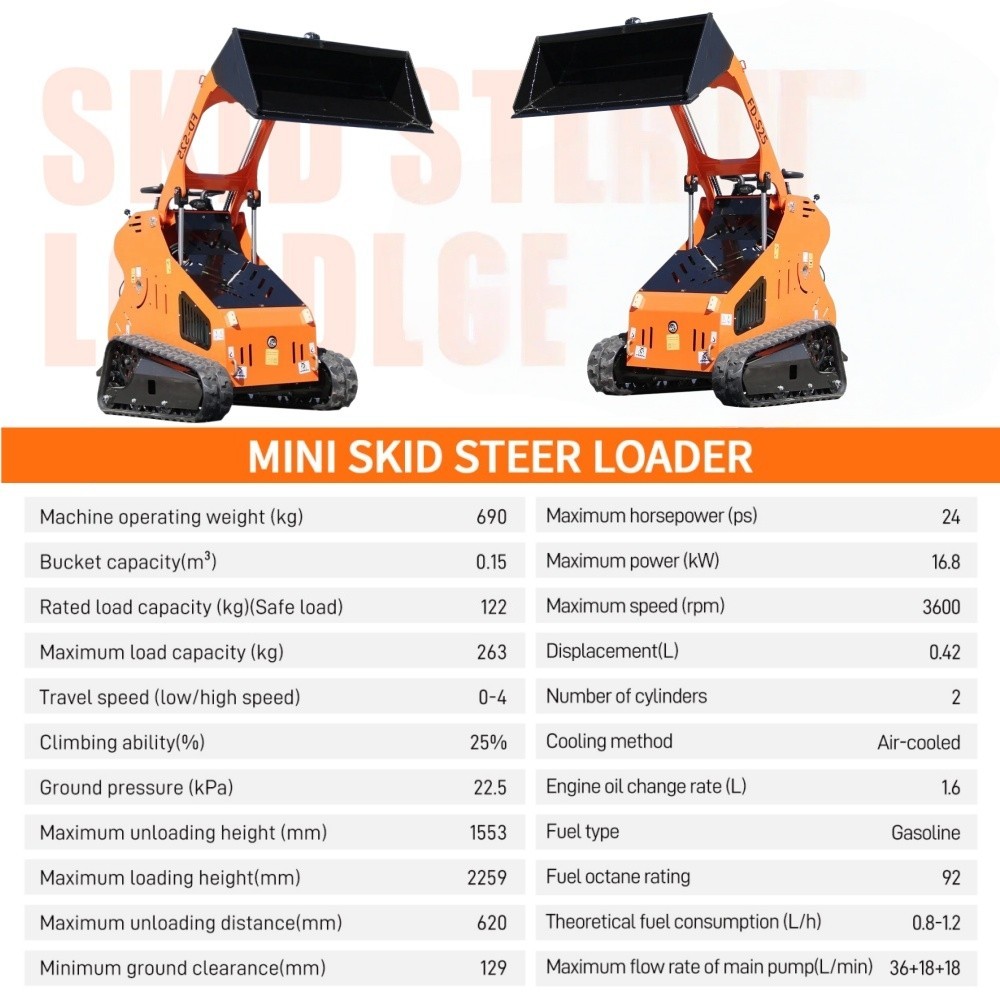 Mini Tracked Skid Steer Loader with Runtong Engine, New