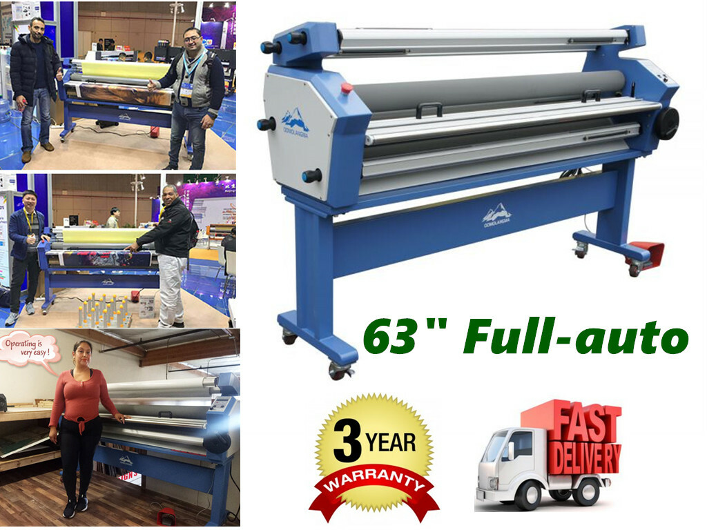 USA 110V 63" Full-auto Roll Large Format Cold Laminator Machine Heat Assisted