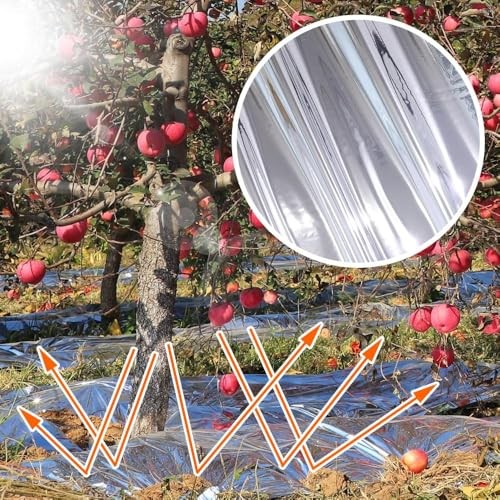 4 x 328 Ft Highly Reflective Film Roll for Outdoor Indoor Plant 328 FT x 4 FT