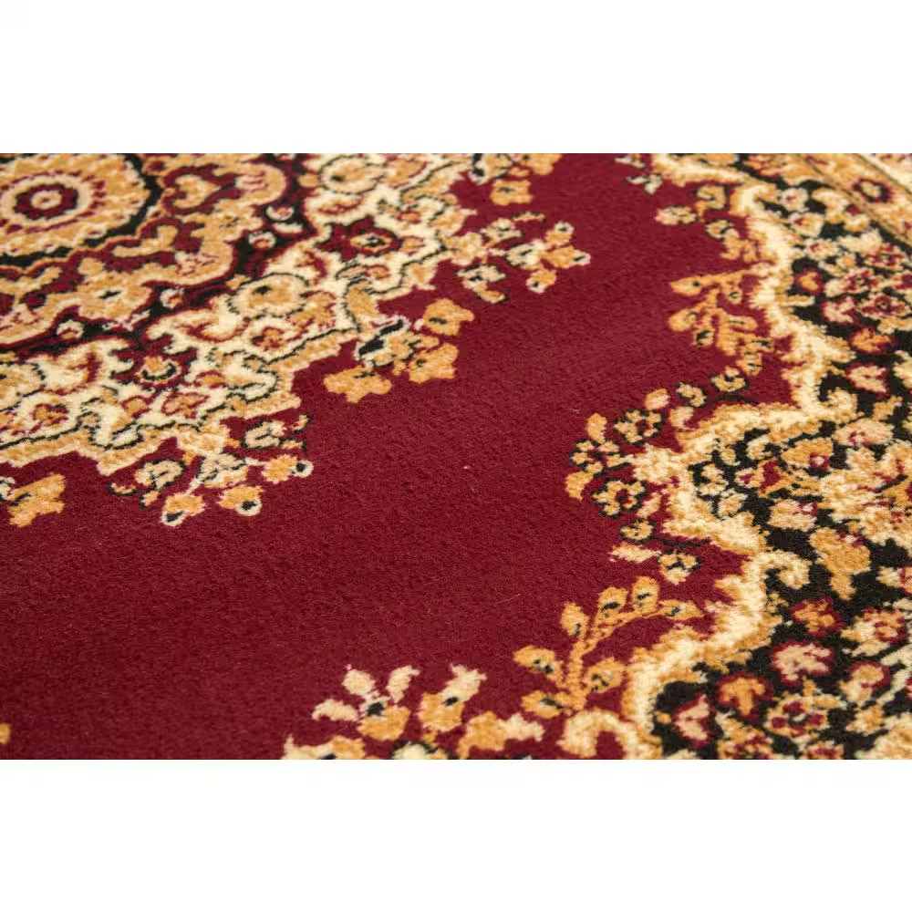 Floral Kerman Burgundy 2 Ft. X 3 Ft. Indoor Area Rug