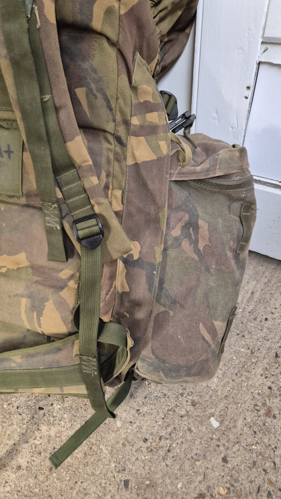 GENUINE BRITISH ARMY BERGEN RUCKSACK DPM LONG BACK 120L SIDE POUCHES +YOKE 1995