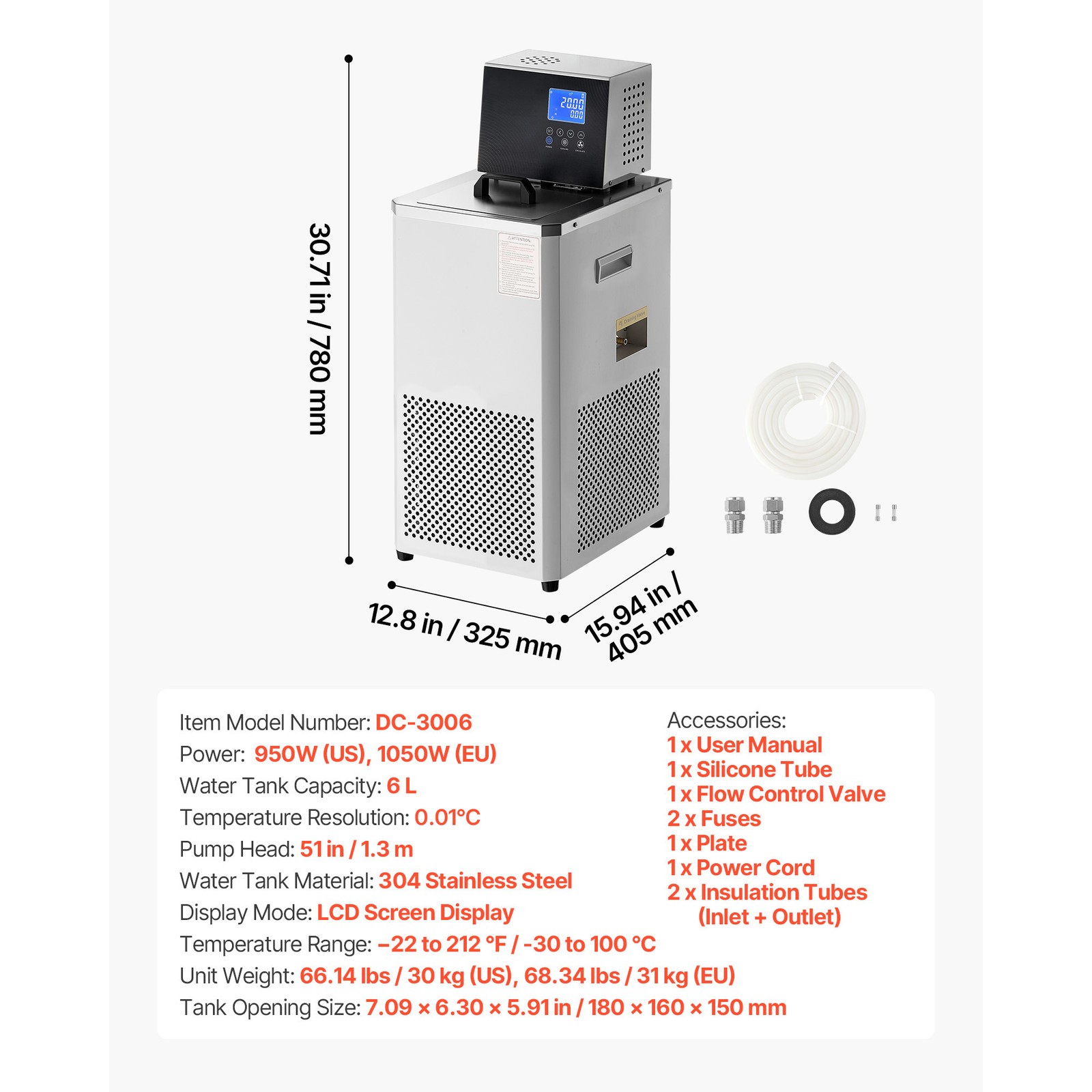 Uimoso Laboratory Recirculating Chiller with 6L Capacity for Low-Temperature