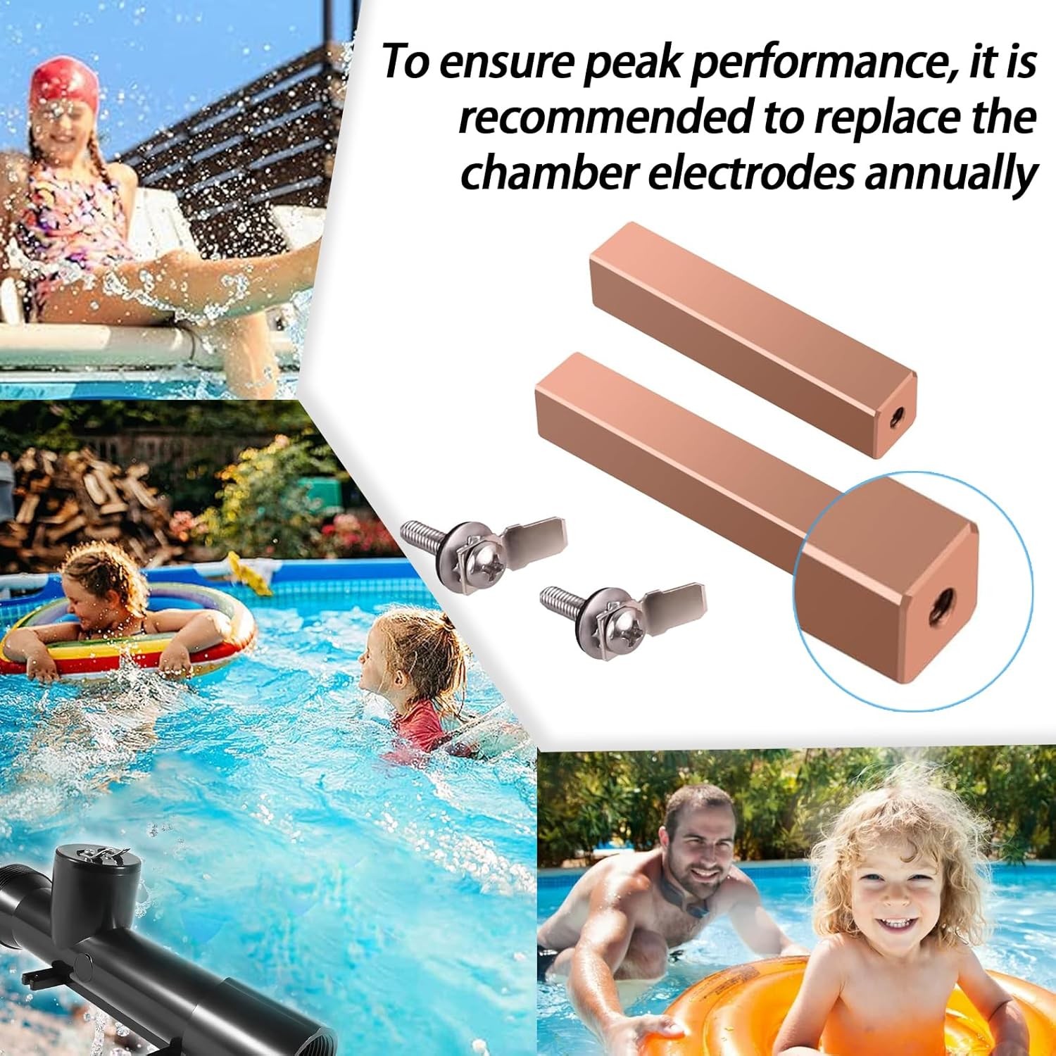 Swimming Pool Copper Electrodes For Power Ionizer Chamber,Replacement Electrodes