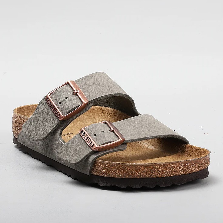 Birkenstock Arizona Birkibuc Stone Soft Footbed Unisex Comfort Sandals
