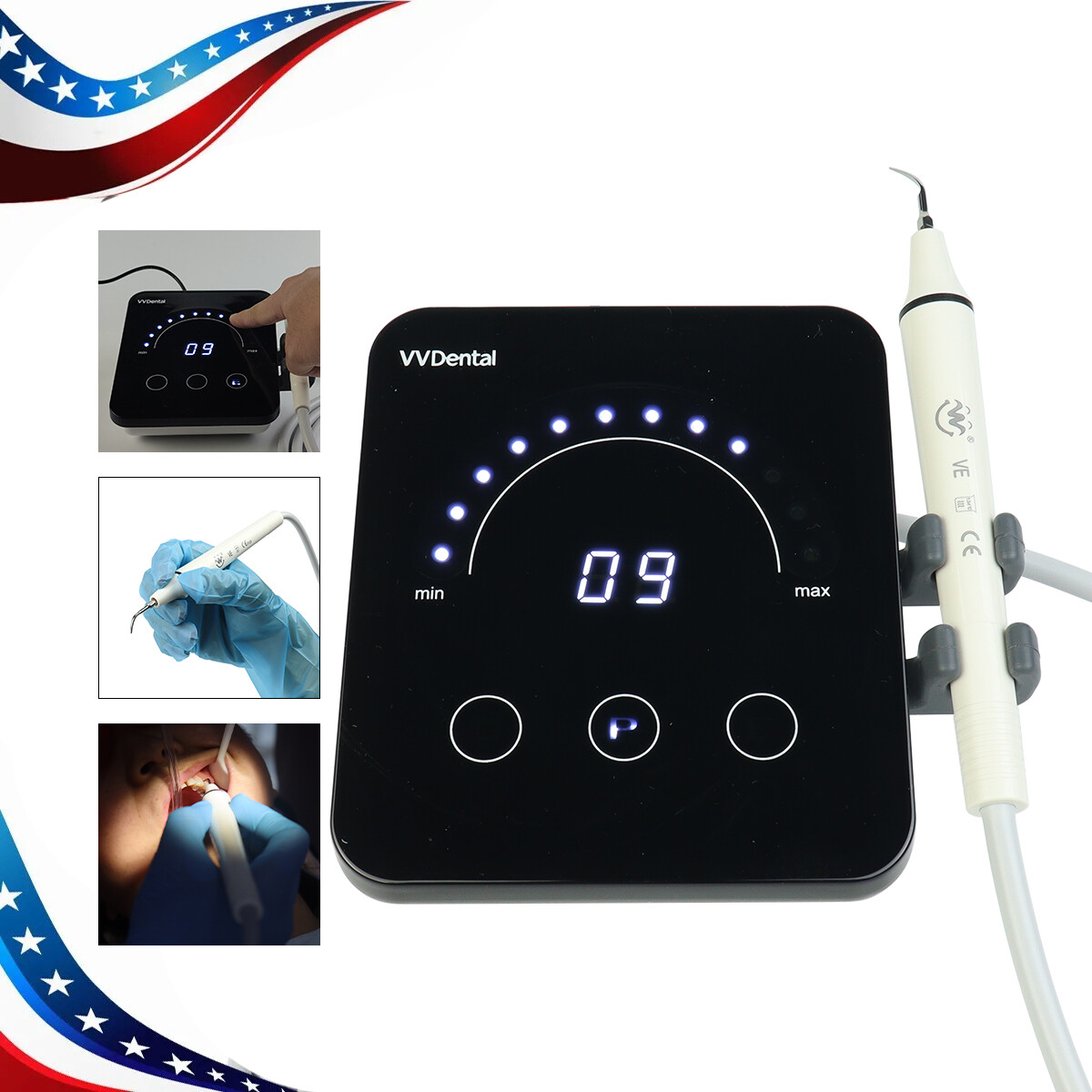 Ultrasonic Dental Piezo Scaler Handpiece 5 Tips Fits EMS Cavitron Woodpecker FDA