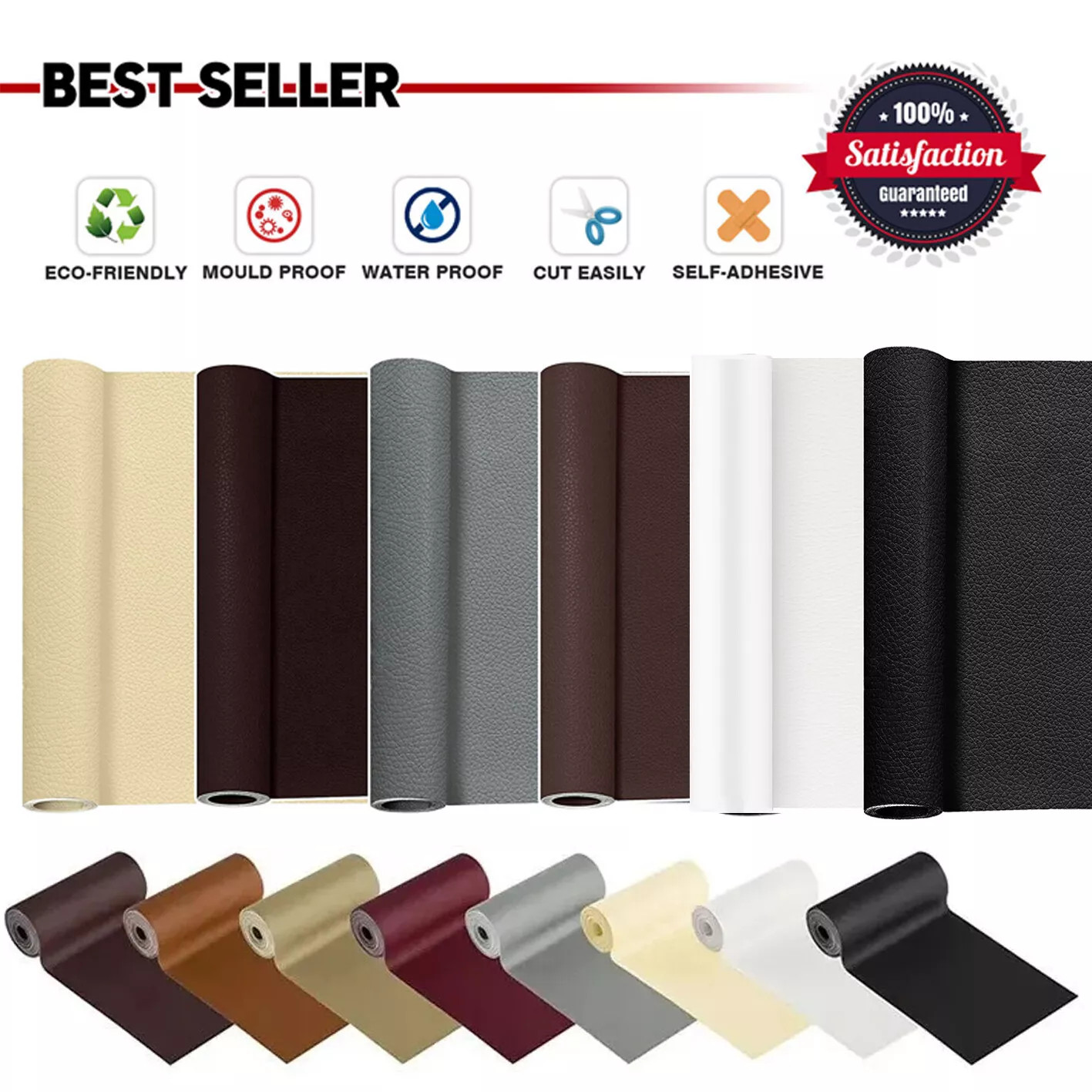 Self-Adhesive Patch Leather Repair Tape for Car Seats Couch Furniture Upholstery