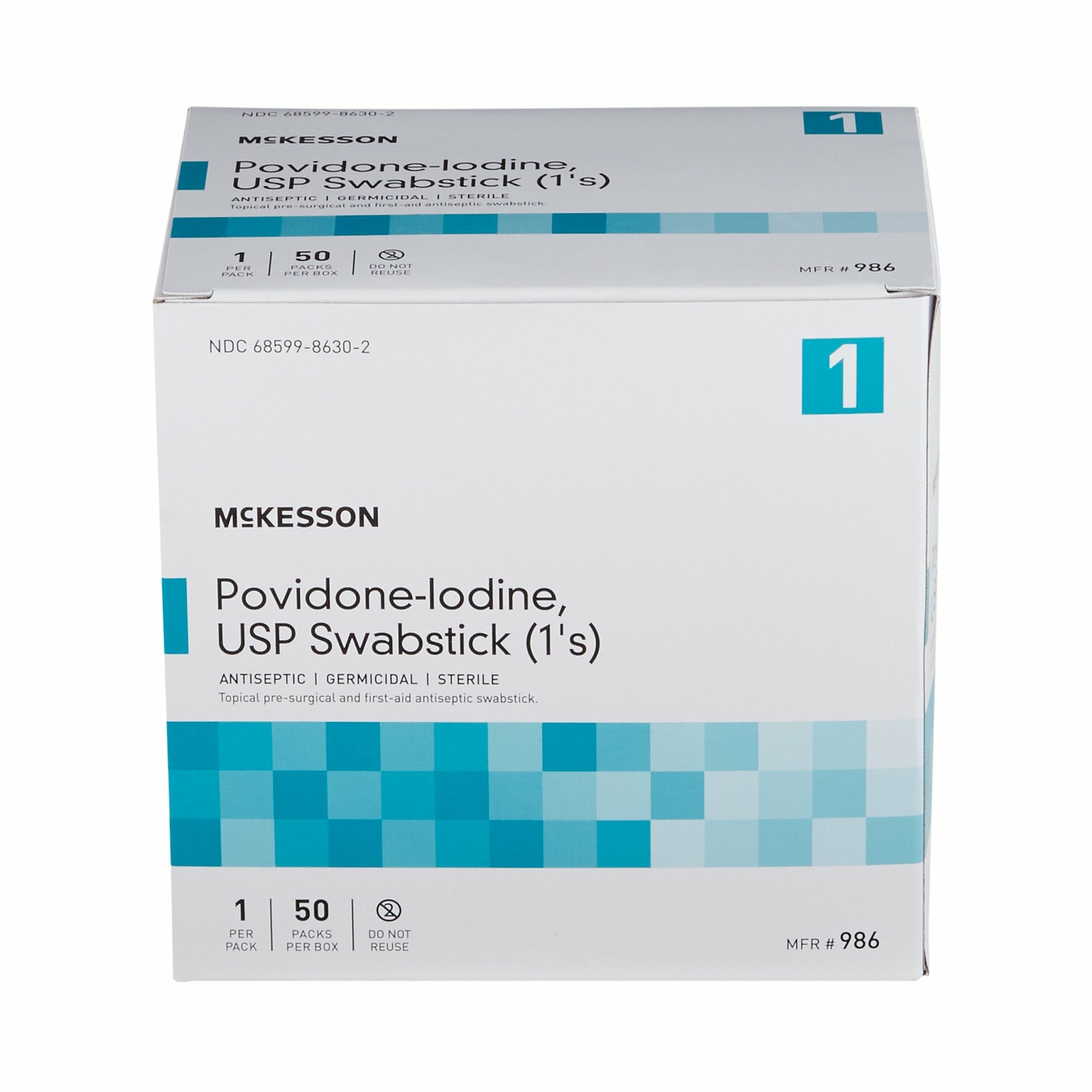 McKesson Impregnated Swabstick Sterile 986 1 Pack(s) 50 Sticks/Pack