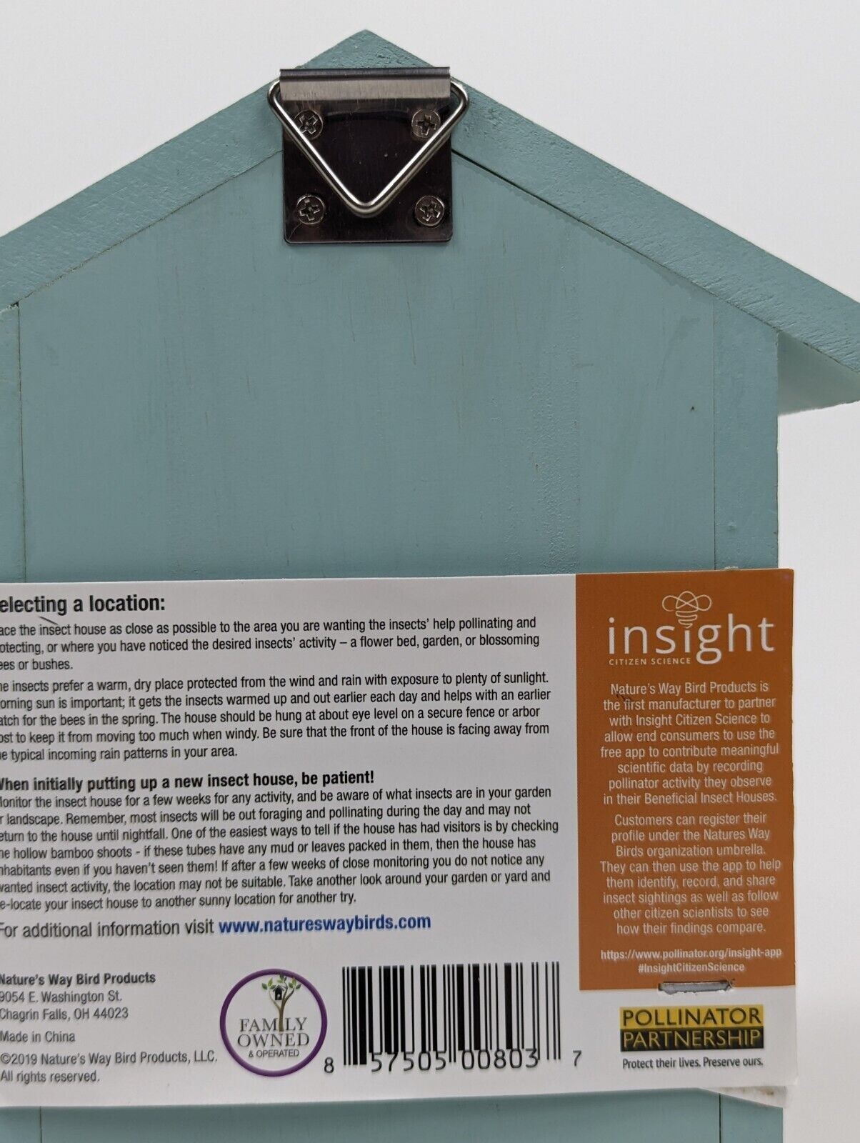 Lot of 6 Blue Nature’s Way Better Garden Pollinator Bug Mason Bee House Wooden