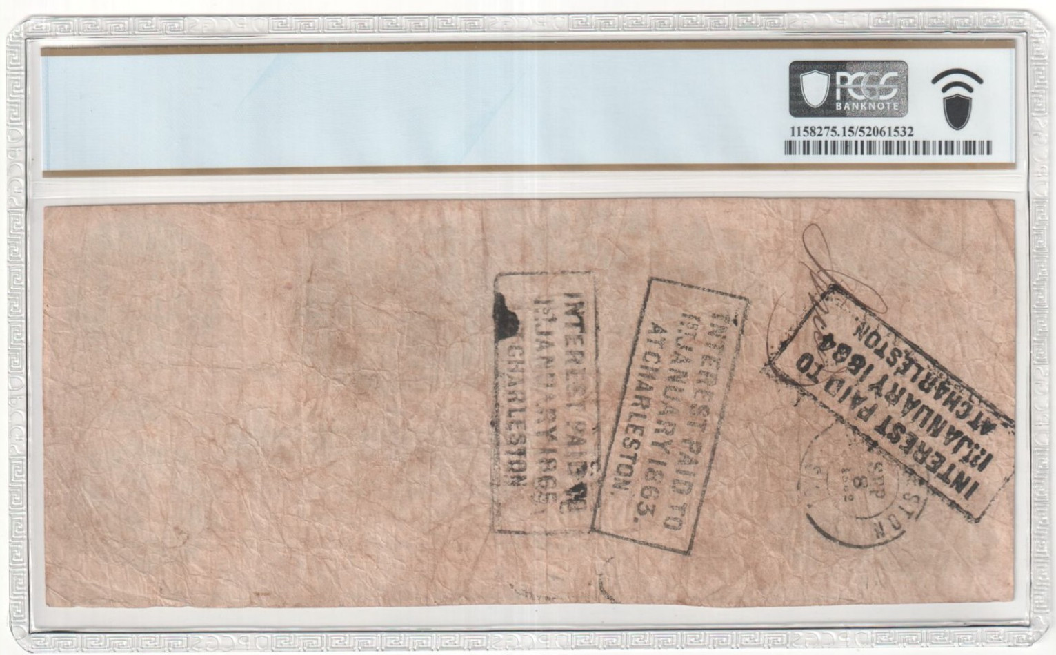 1862 Confederate $100 Note PCGS Choice F15 CSA T-40 Steam Train