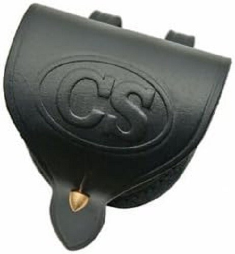 3.5" x 2" x 5" CS Black Leather Cap Pouch With Belt Loops New