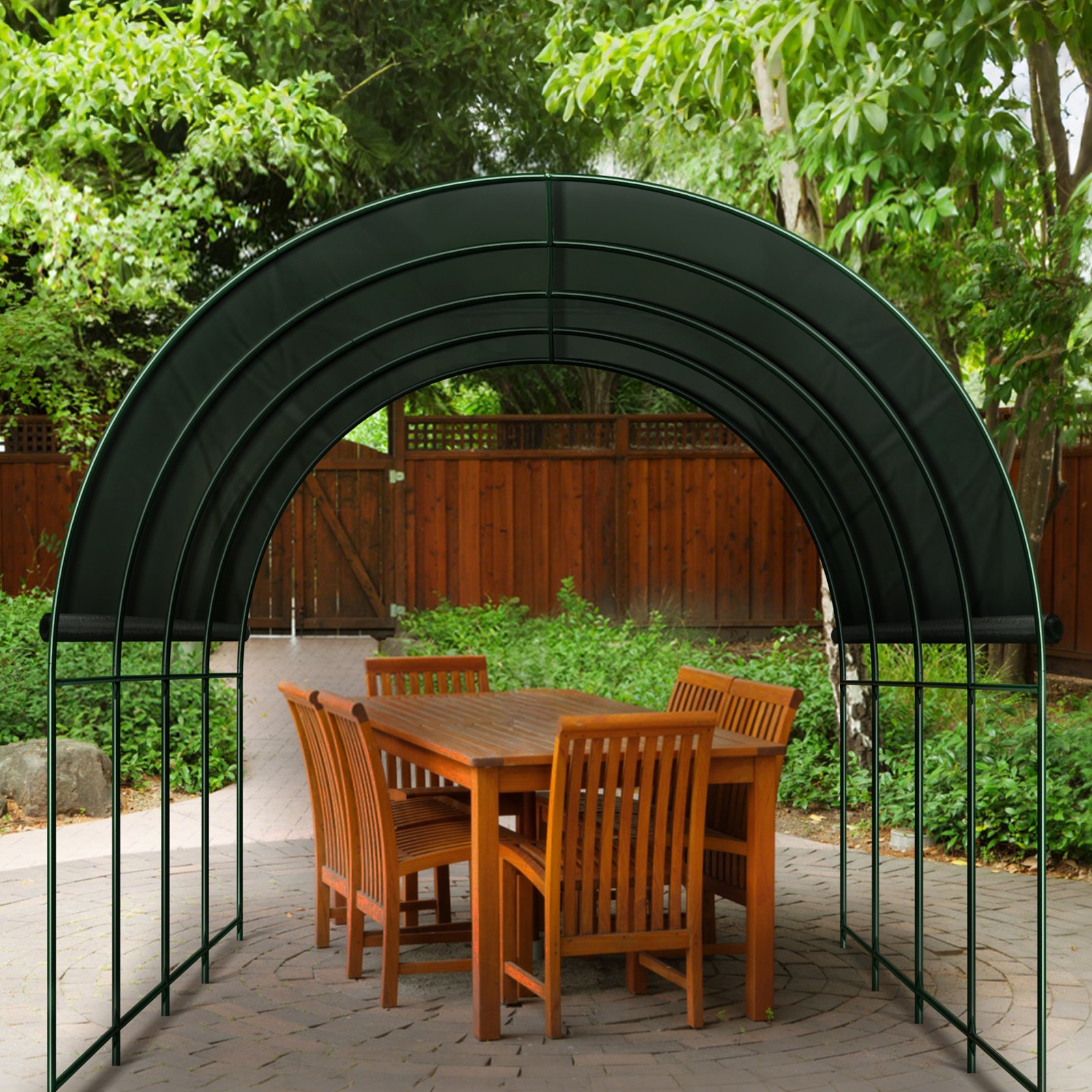 13x7x7.2 ft Steel Garden Arch Rose Arbor Climbing Plant Grape Support Frame Yard