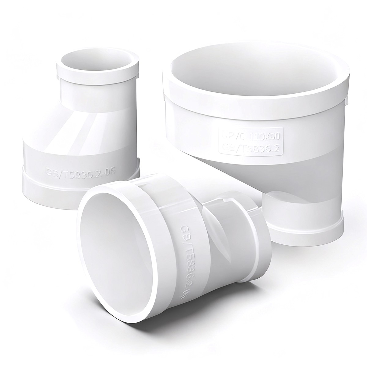 PVC Eccentric Reducer Connectors Adapter Metric Plumbing Fittings For Water Pipe