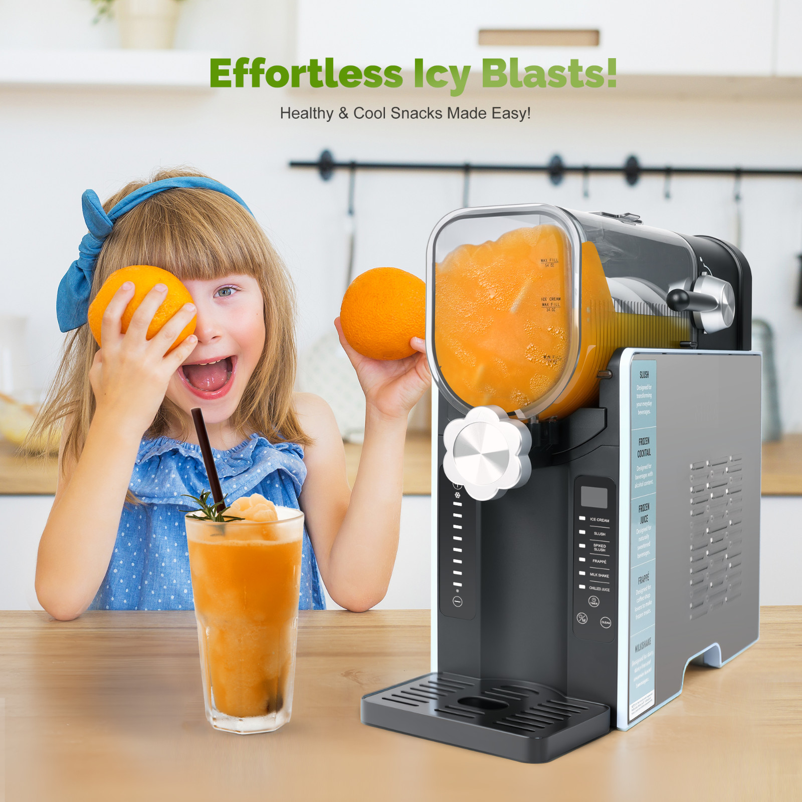 Slushie Machine for Home No Ice Needed, 88 oz Frozen Drink Maker with 6 Preset