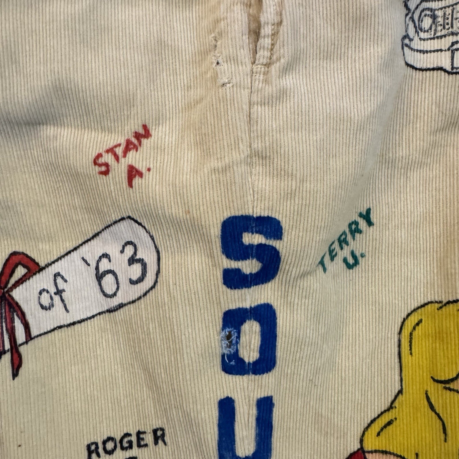 Vintage 60s Senior Cords Indiana South Caston 1963 Hand Painted Pants