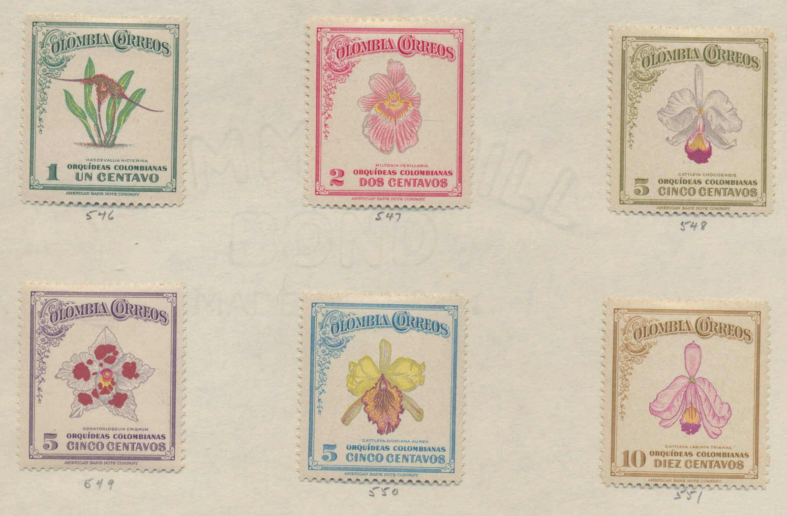 Colombia Stamps Scott #546 To 551, Mint Hinged