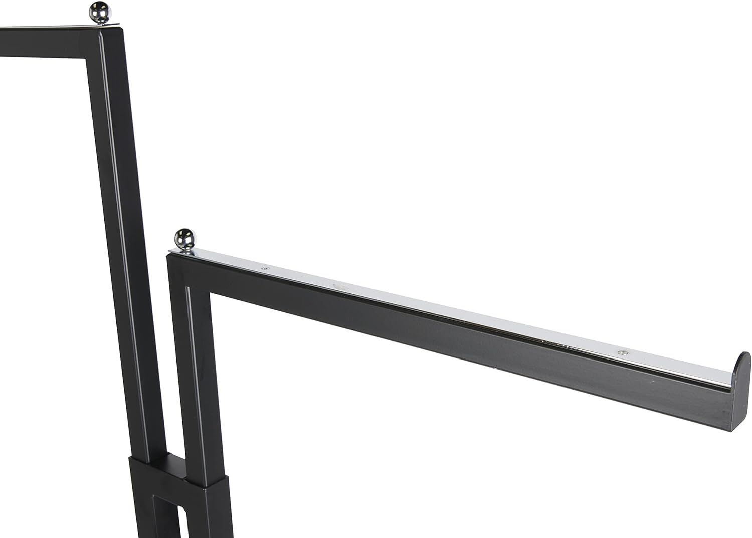 Clothes Rack Two Way 2 Straight Arms Clothing Garment Black Matte & Chrome 72"