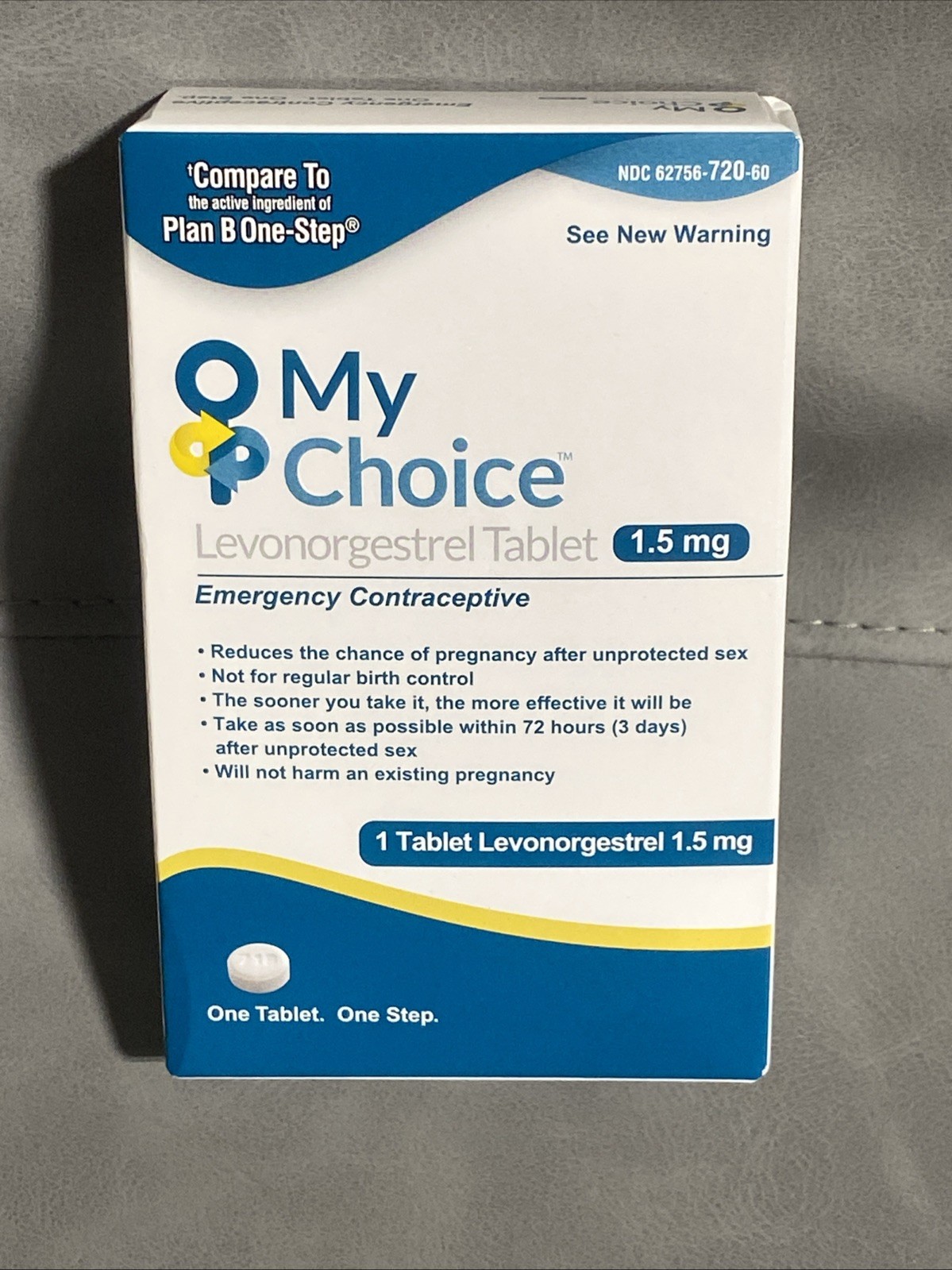 3 x My Choice Emergency Contraceptive (Compare to Plan B One Step) Exp 04/2027