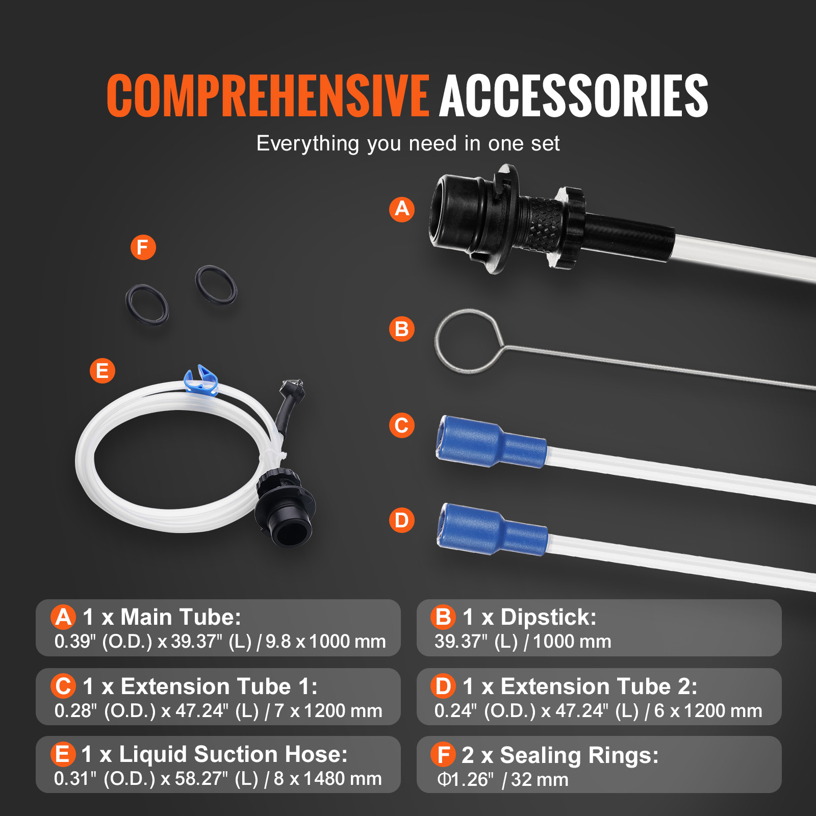 VEVOR Fluid Extractor Pneumatic or Manual Oil Change Vacuum Pump 4 Gallons/15L
