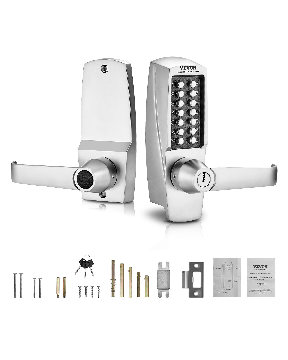 Mechanical Keyless Entry Door Lock 14 Key Mechanical Door Lock with Key for Home