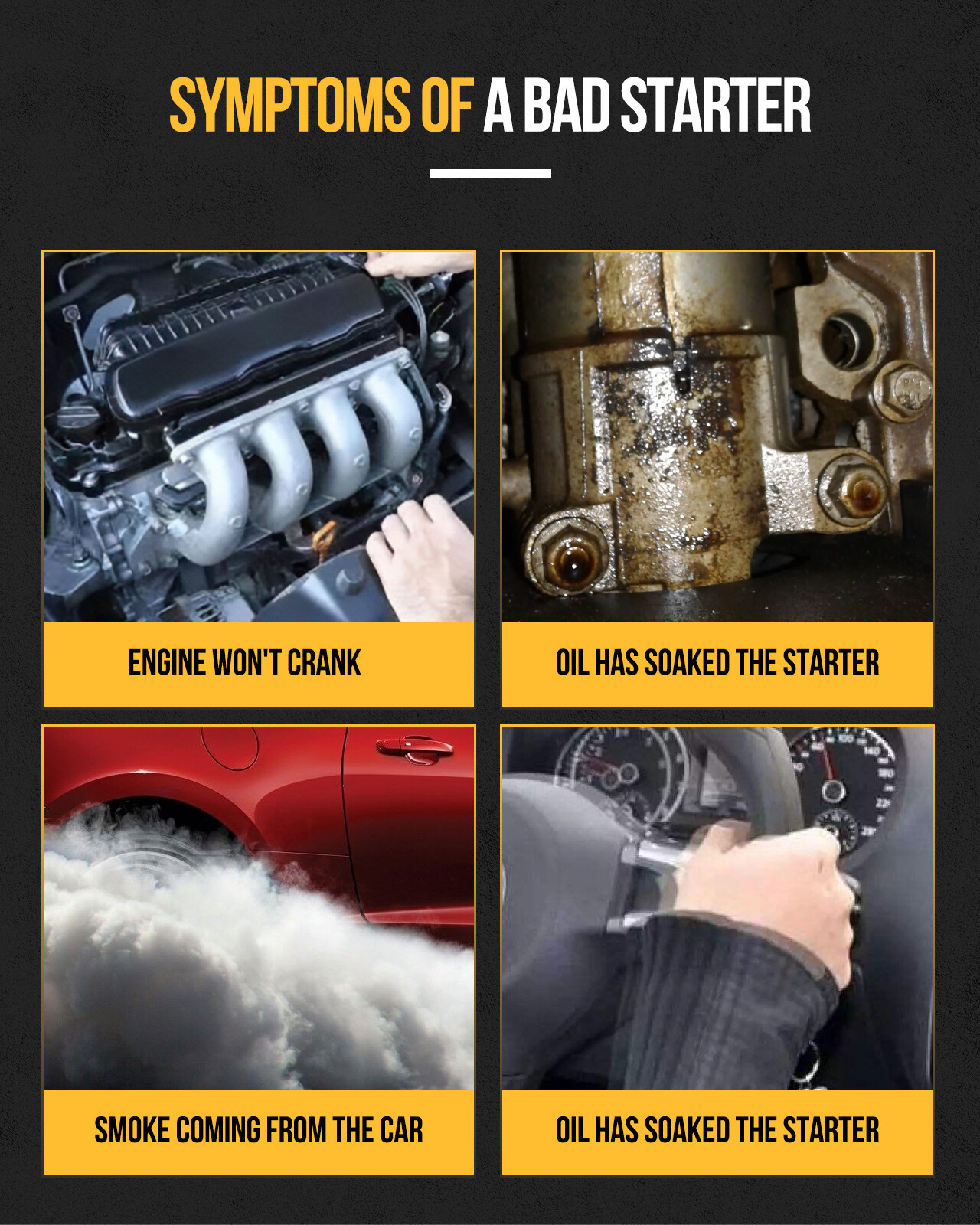 Starter For Chevrolet Silverado GMC Sierra 1500 4.3L 5.3L 6.2L 2014-2016 10910