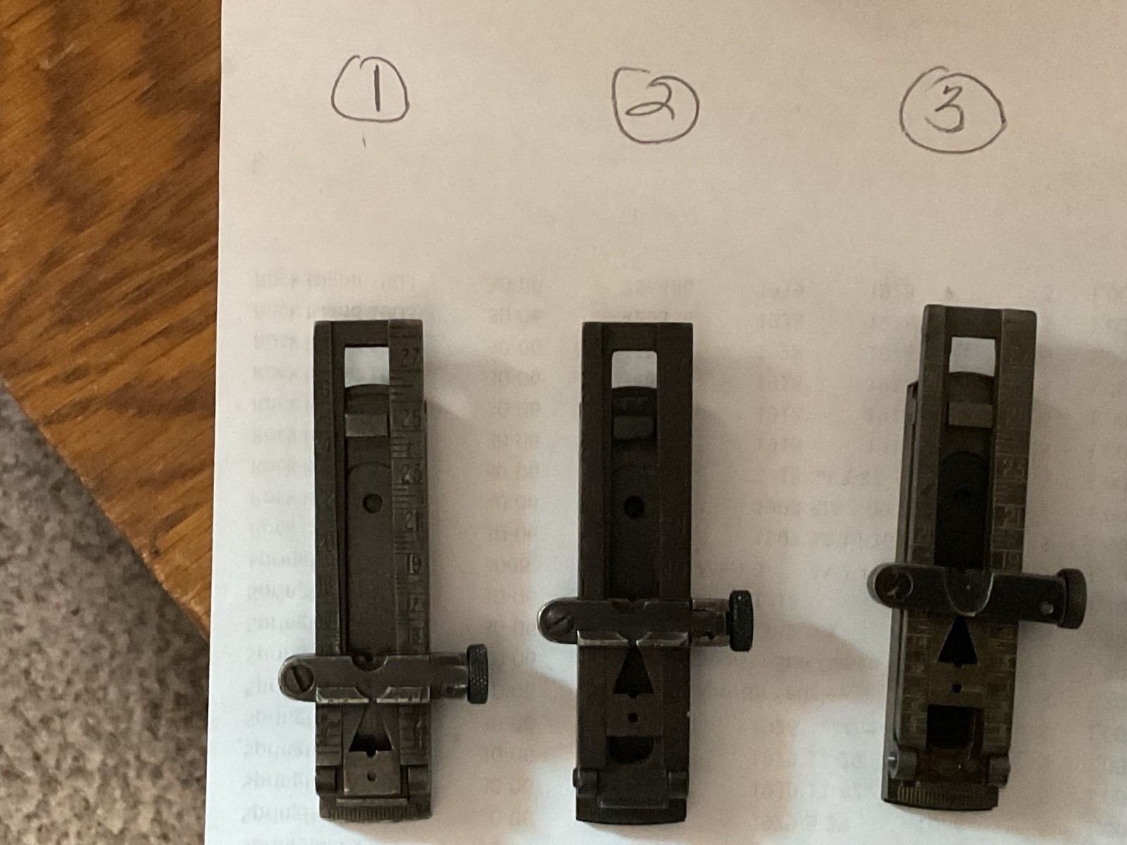 Springfield 1903 rear sight with NOS windage knob. One set only.
