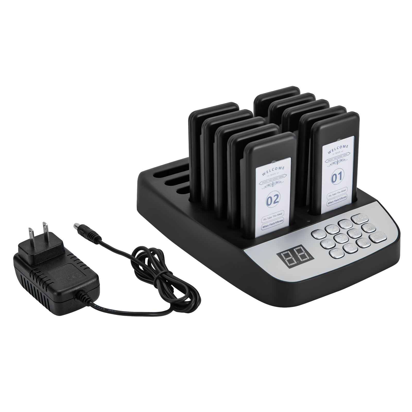 Restaurant Pager System 10 Pagers Wireless Calling System Set for Church Nurse