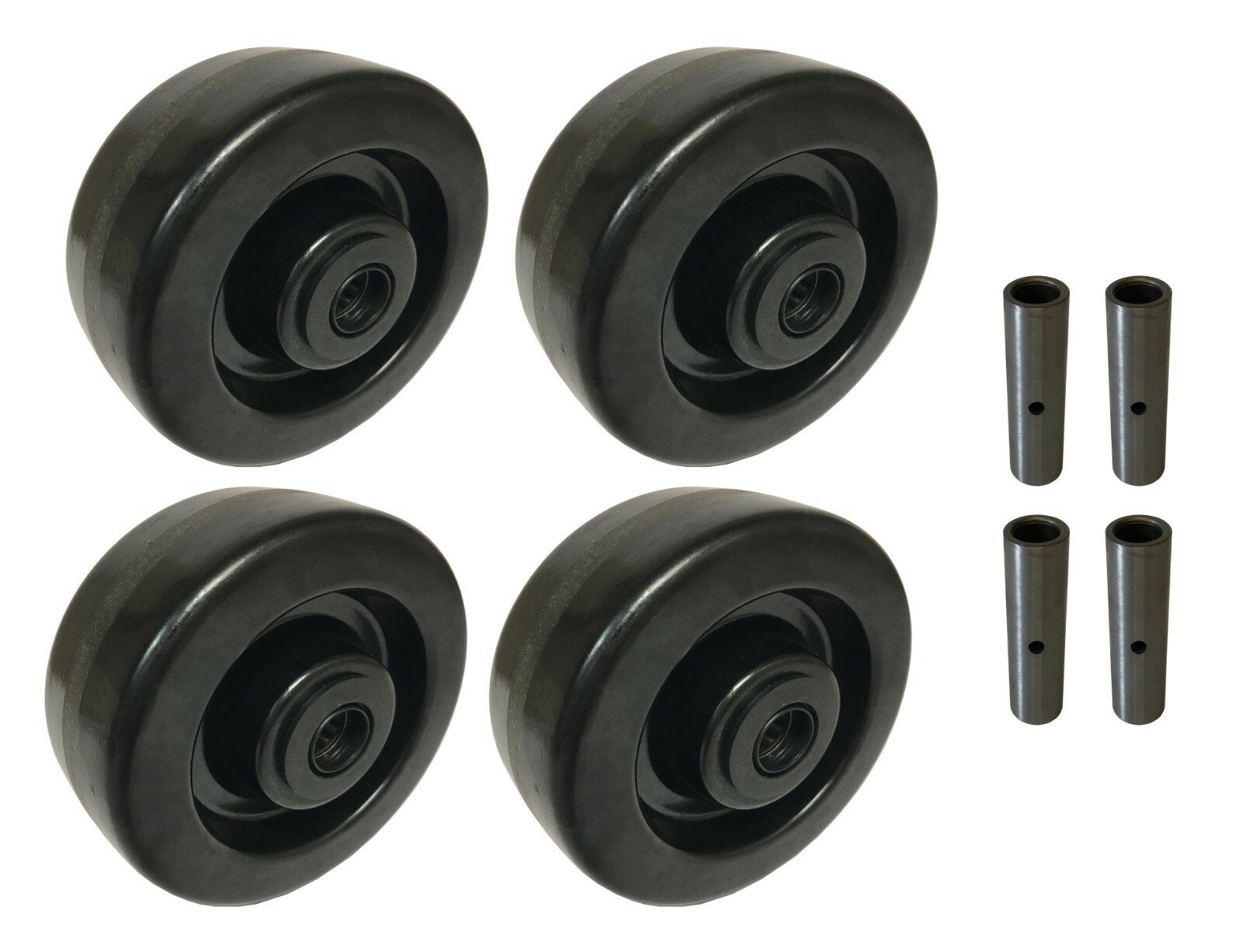 4 Heavy Duty Caster Wheels Set 4" 5" 6" 8" Phenolic Wheel With Bearing & Kit