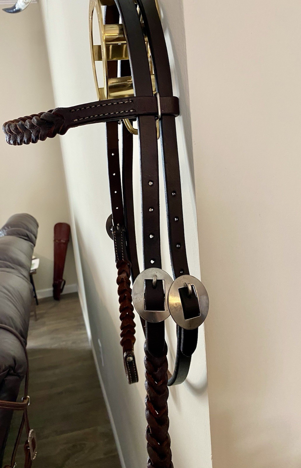 Braided Browband Headstall, Dark Oil