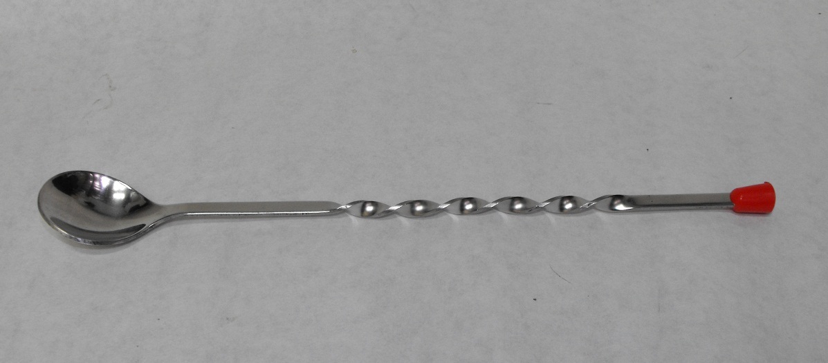 11" Stainless RED BALL BAR SPOON Twisted Handle Cocktail Stirrer