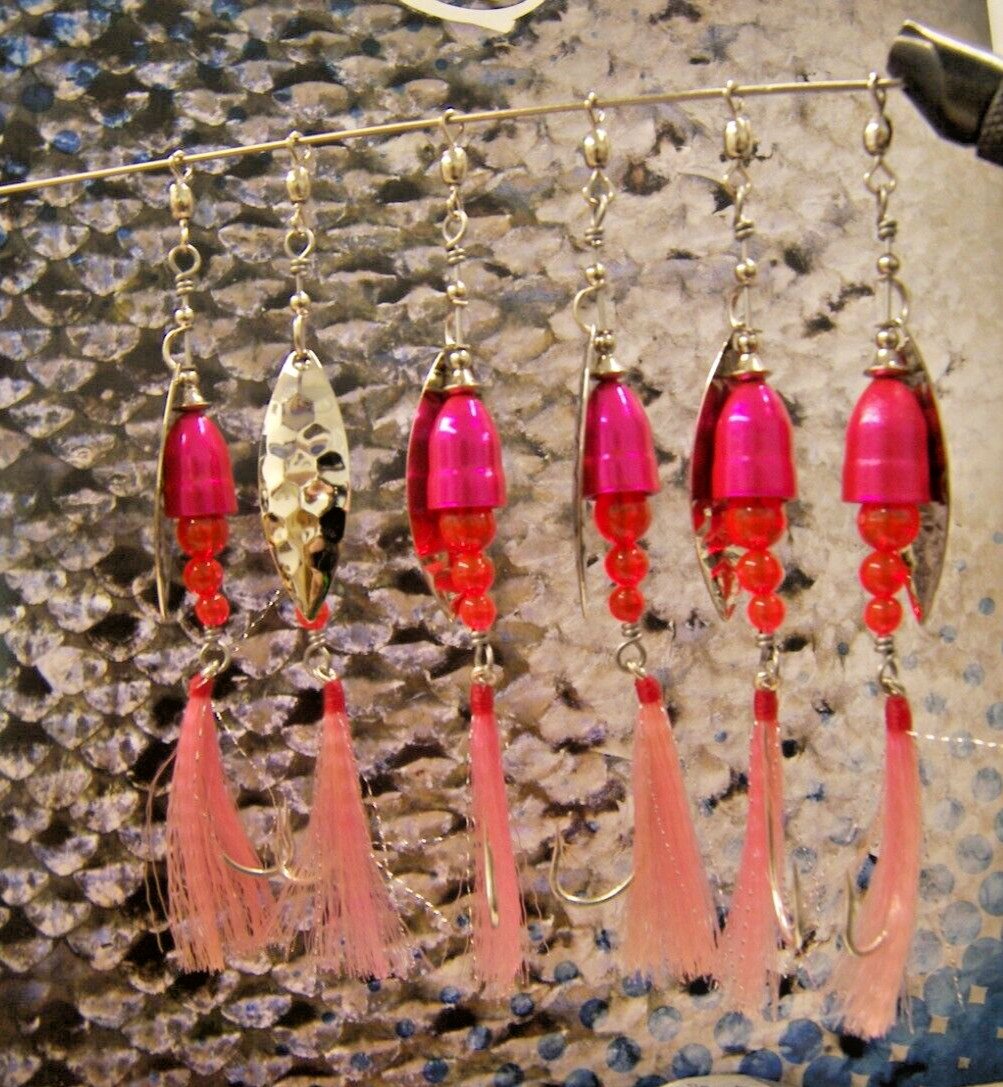Trout Salmon Steel head Spinner Pink .35 Ounce 9 Grams 1/0 single Hook New USA