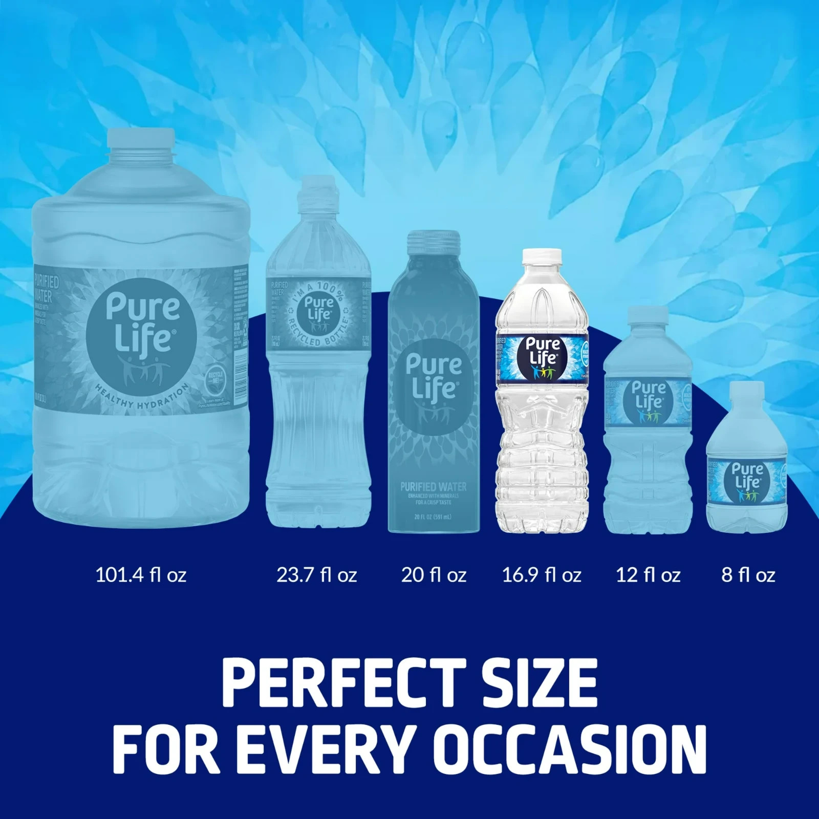 Pure Life Purified Water, 16.9 Fl Oz / 500 mL, Plastic Bottled Water (35 Pack)