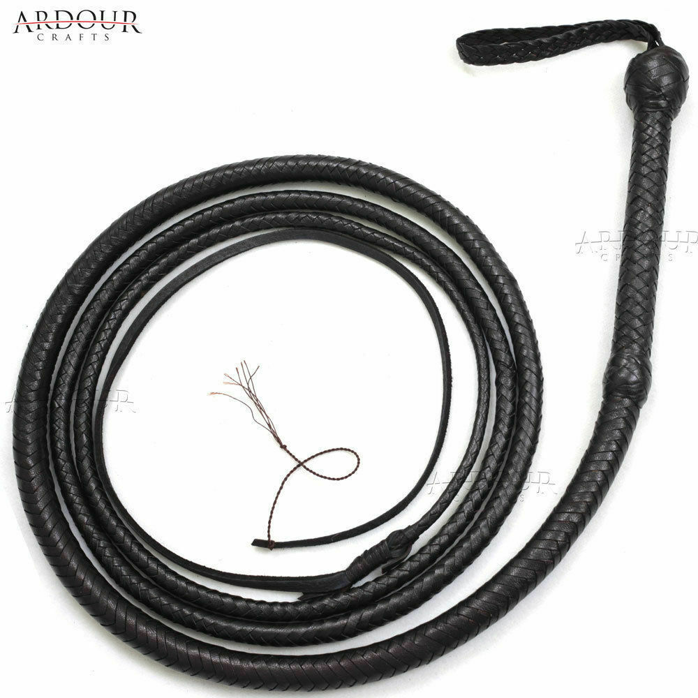 Cowhide Leather Bullwhip 04 to 12 Feet &16 Plait Indiana Jones Custom Bullwhip