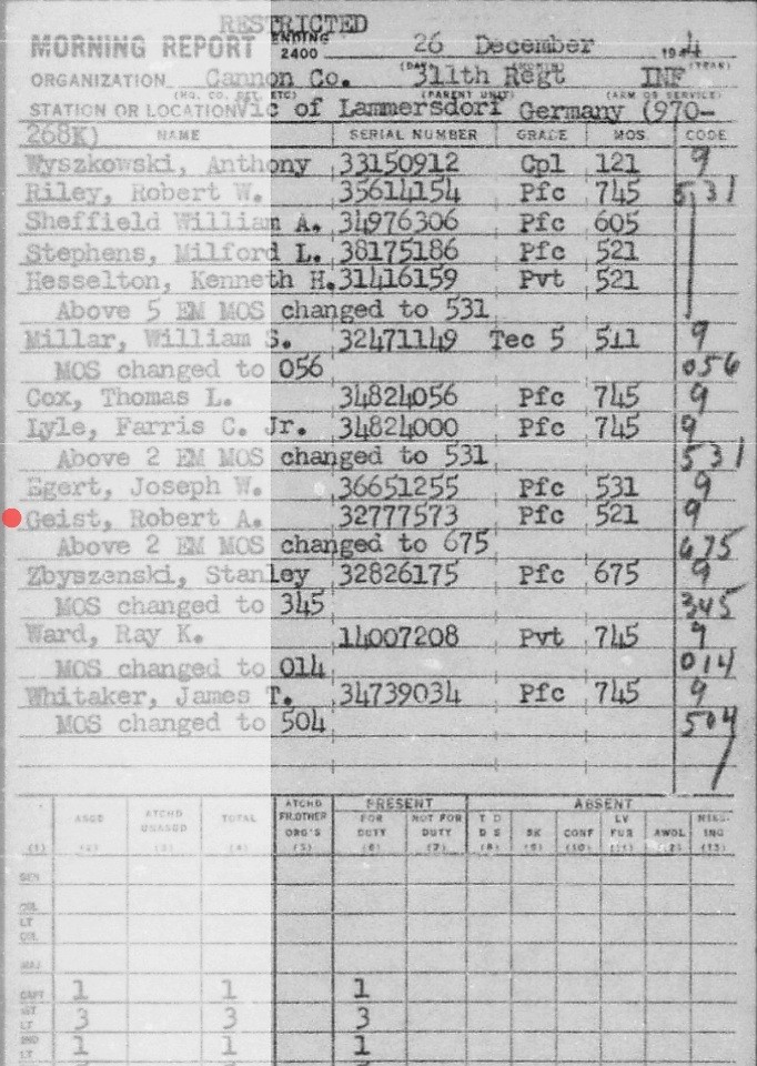 WW2 Named 78th Infantry Division Uniform 311th Infantry Regiment