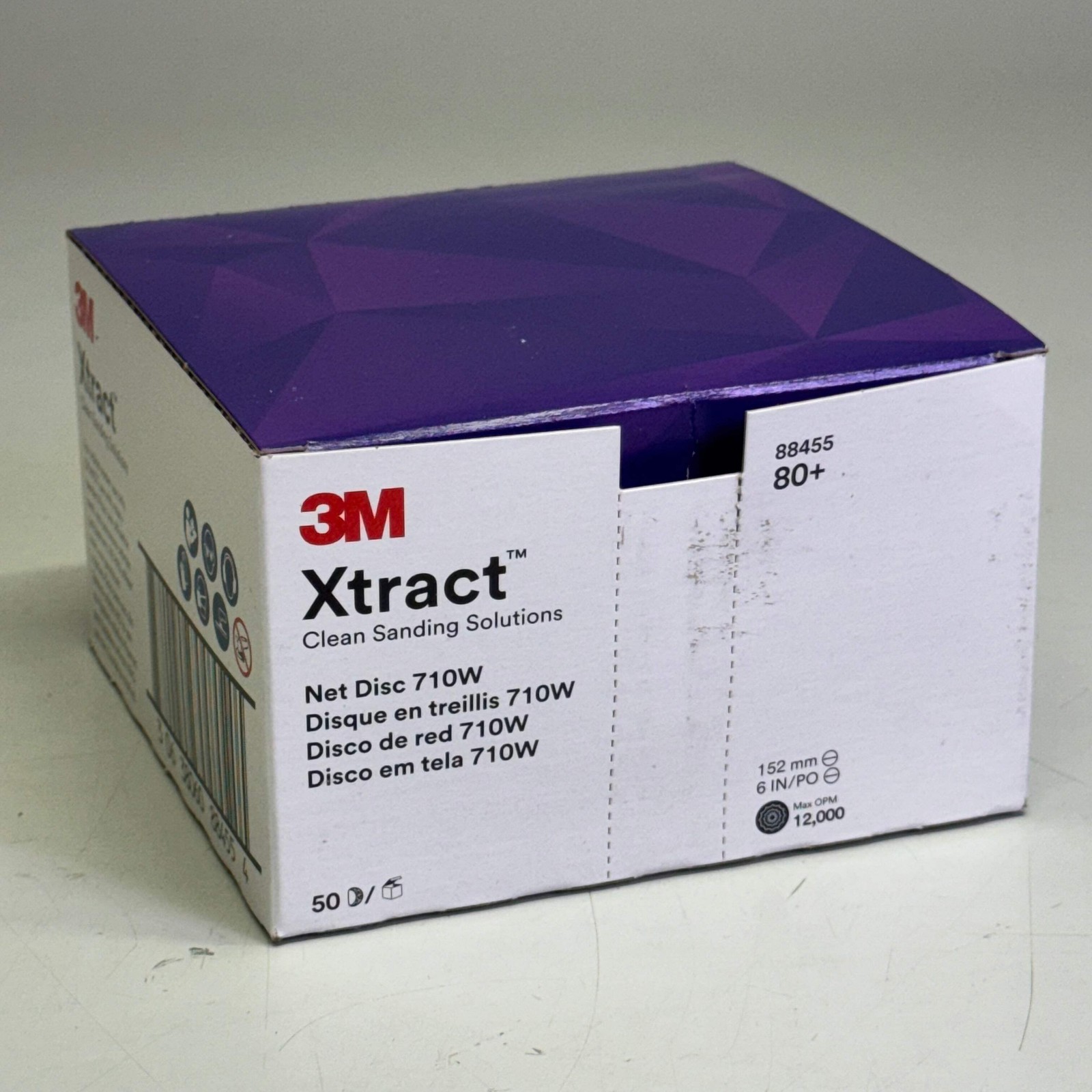 3M (50 PK) 6" Cubitron II Xtract Sanding Net Disc 710w 80 Grit Purple 88455 Hook