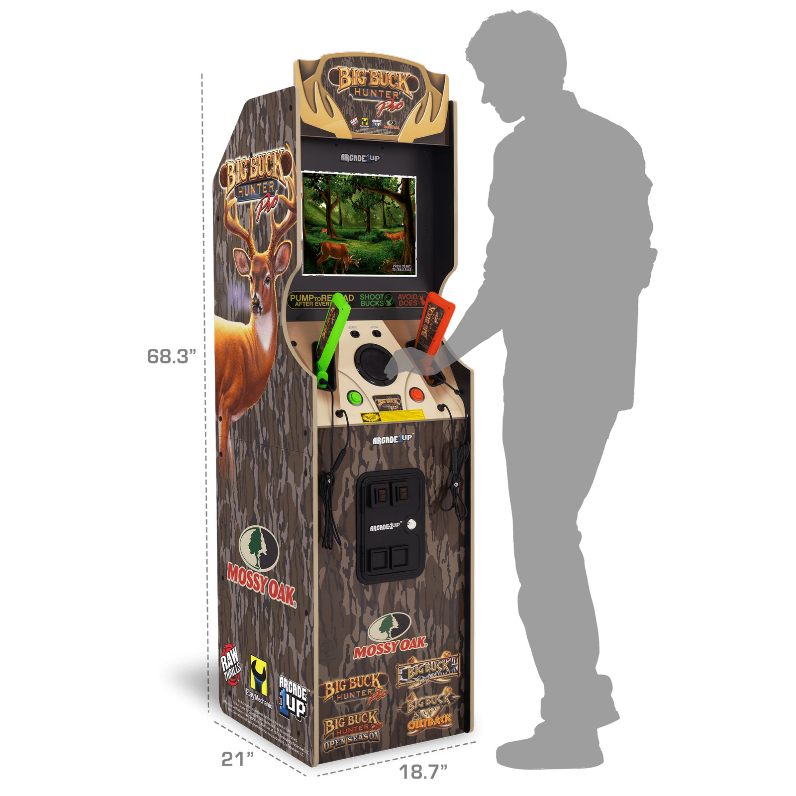 Big Buck Hunter Mossy Oak Deluxe Arcade Machine Full-Size Cabinet Multiplayer