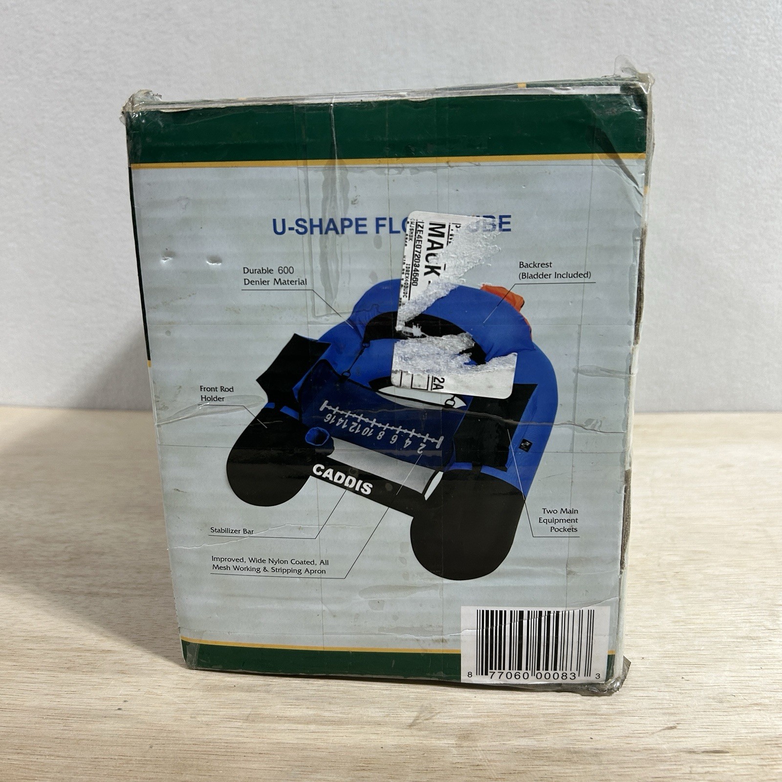 CADDIS ORIGINAL U SHAPE FLOAT TUBE BLUE 16 INCH. SEALED BOX FISHING