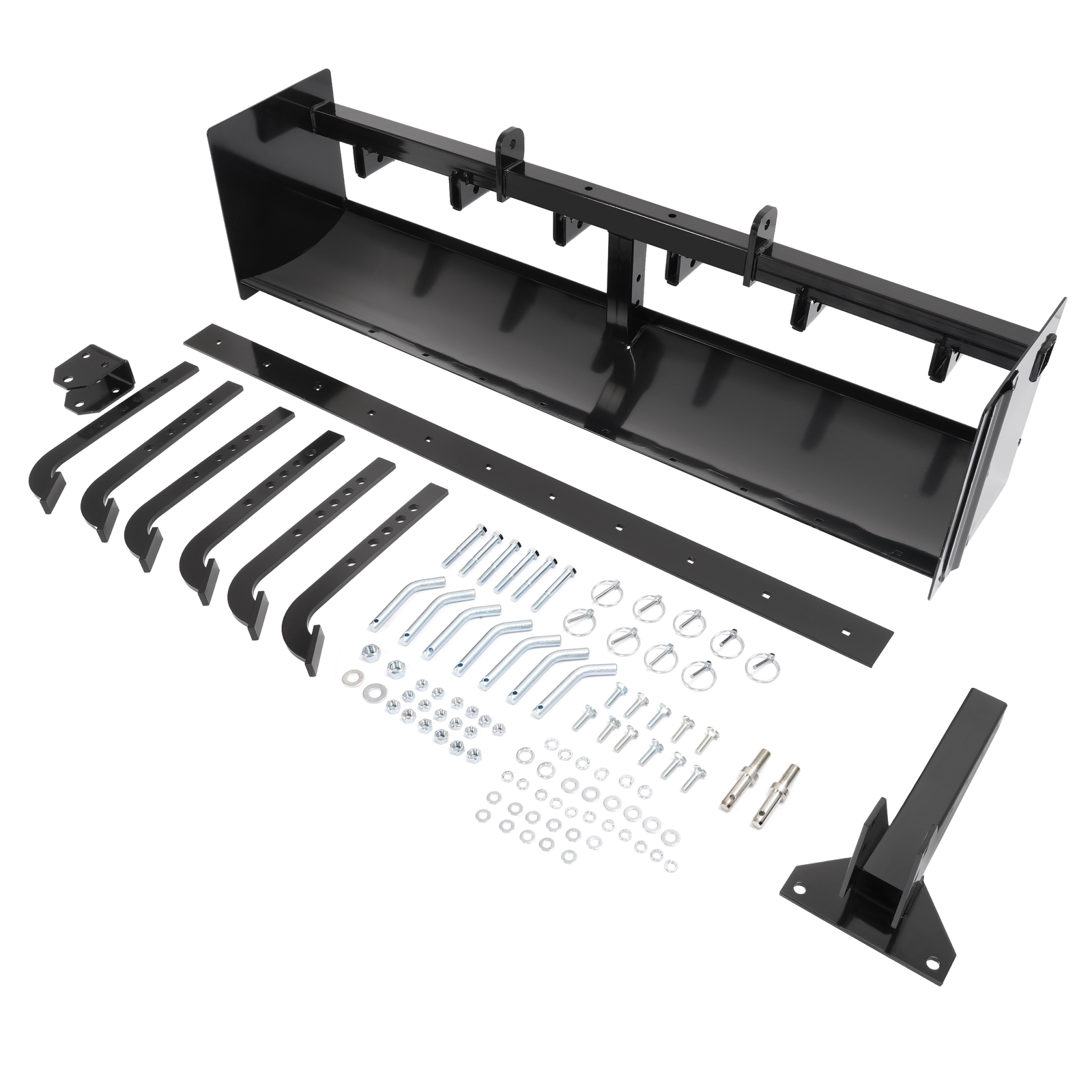Powder Coated Steel 55" Box Blade Scraper W/6 Scarifier Shank For Cat 0 & Cat 1