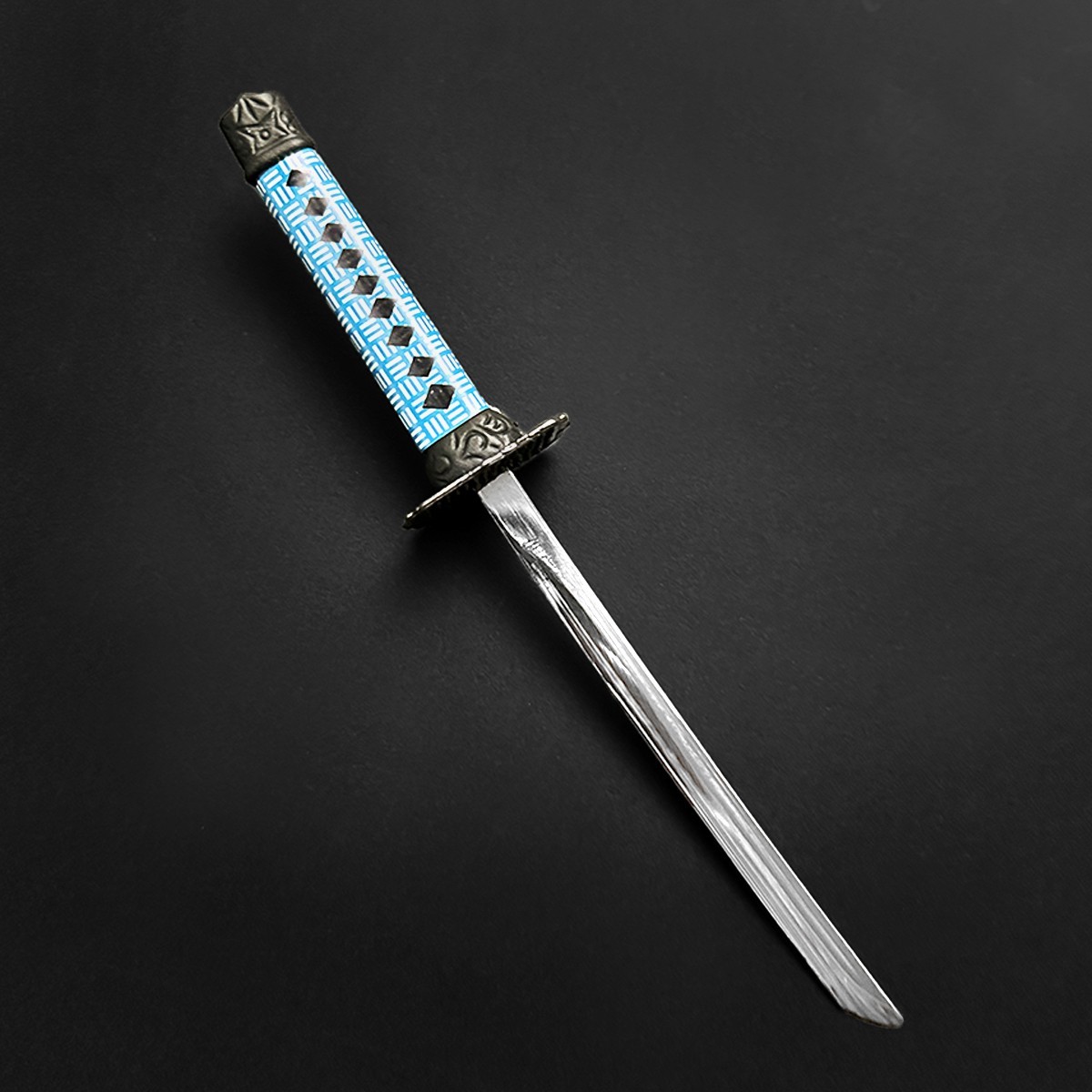 Mini Katana Letter Opener With Stand (Blue)