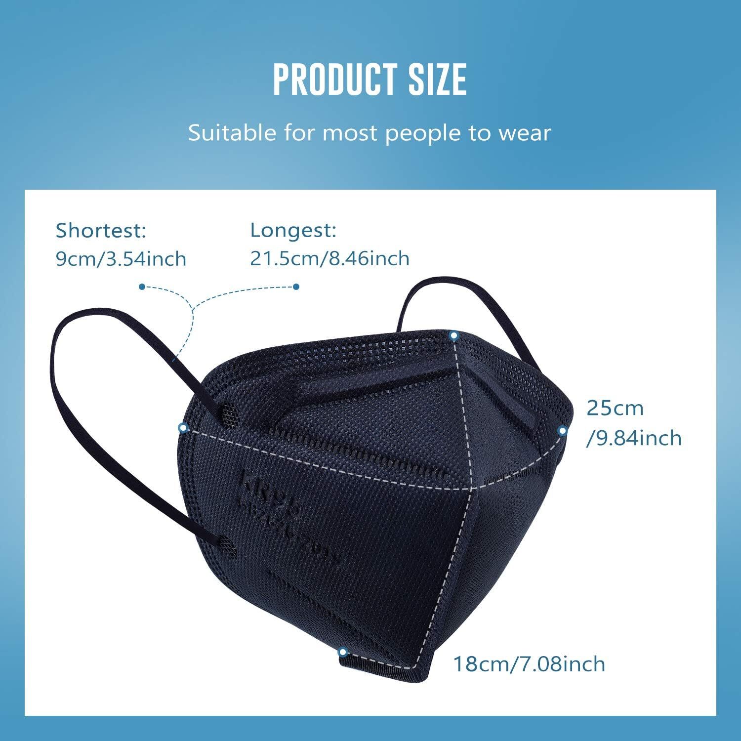 10/50/100/200 Pcs Blue KN95 Protective 5 Layer Face Mask Disposable KN95 Marks