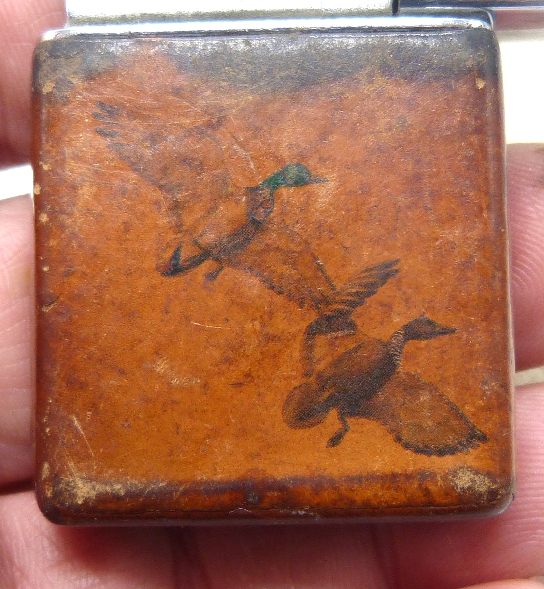 Vintage Wind Master Advertising Lighter Union National Bank Troy NY - Leather