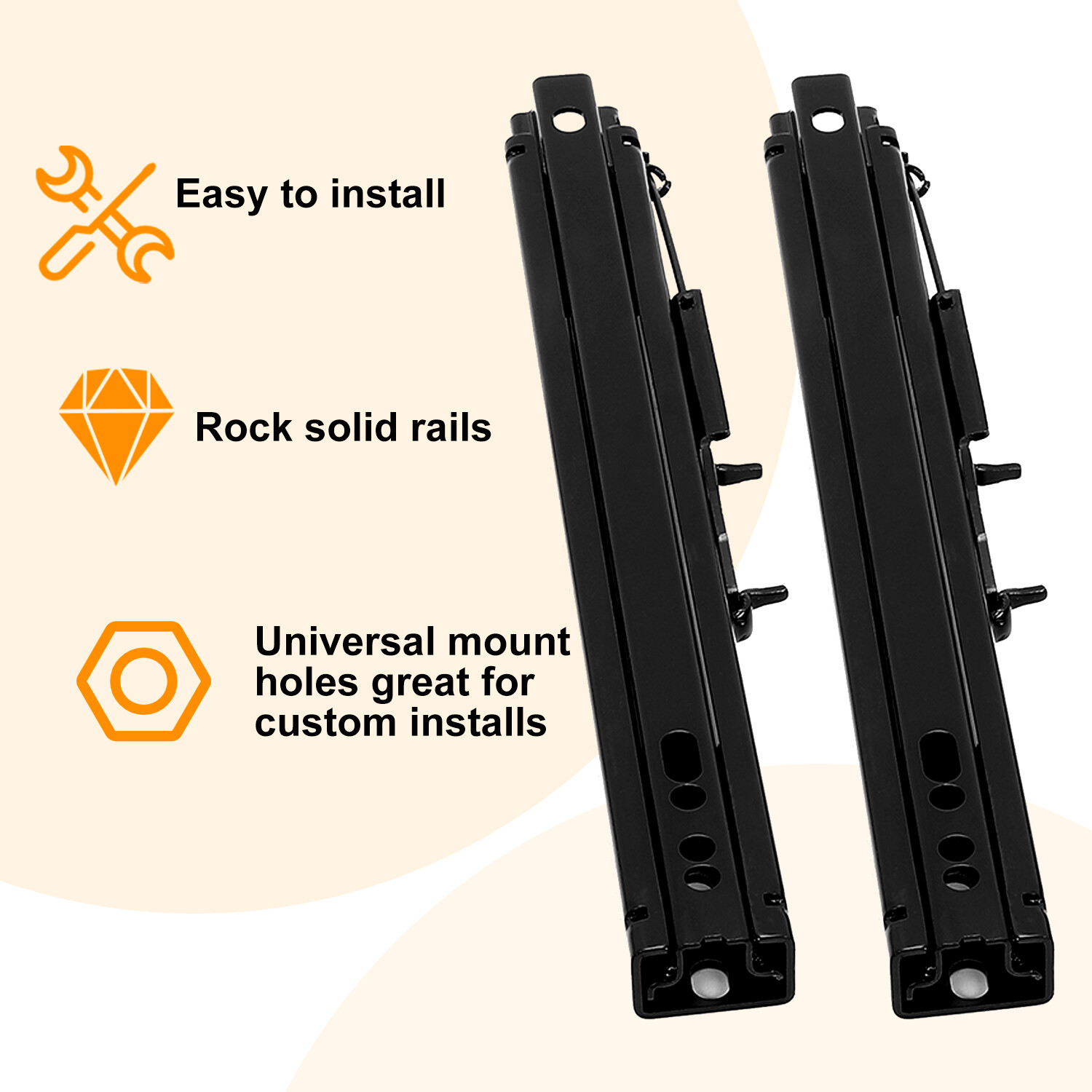 Universal Sliders Dual Locking Racing Bucket Seat Mounting Brackets Base Rail