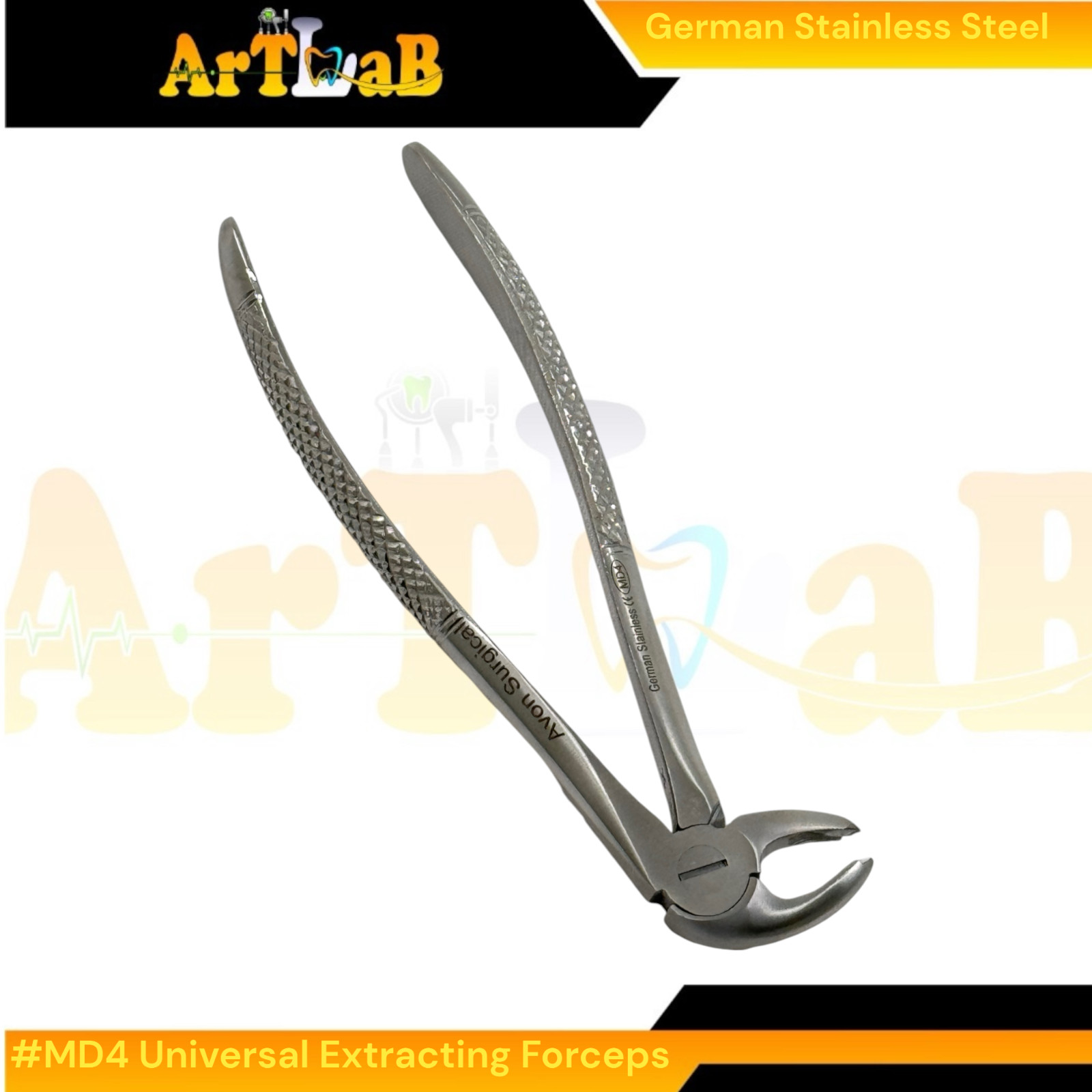 Universal Tooth Extraction Pliers MD4 for Lower Molars - German Stainless Steel
