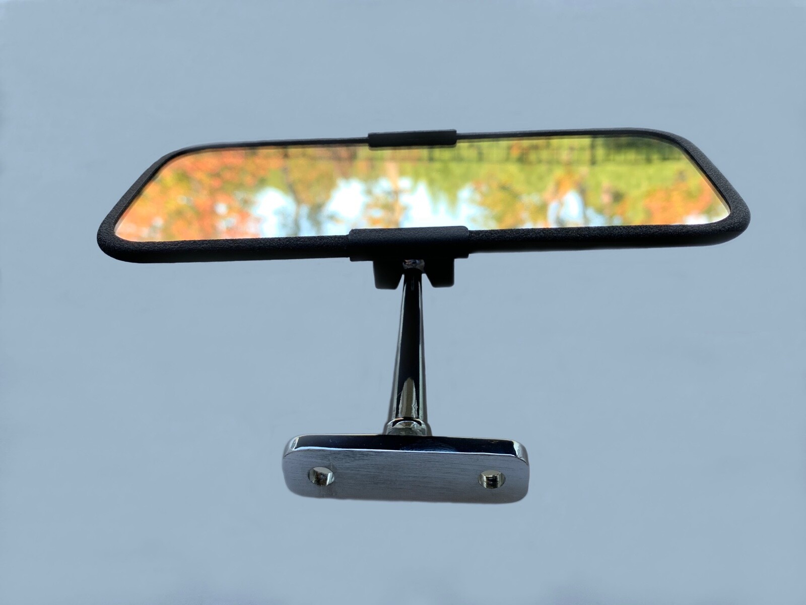 Vintage Hot Rat Rod Antique Car Truck Interior Rear View Mirror Black Wrinkle