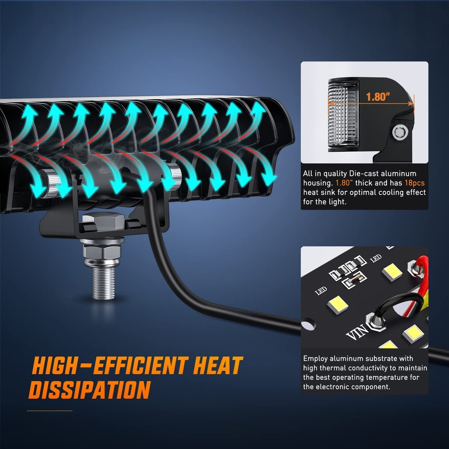 Nilight Side Shooter LED Pods 2PCS 6.5 Inch 60W Flood Spot Beam Combo LED Light