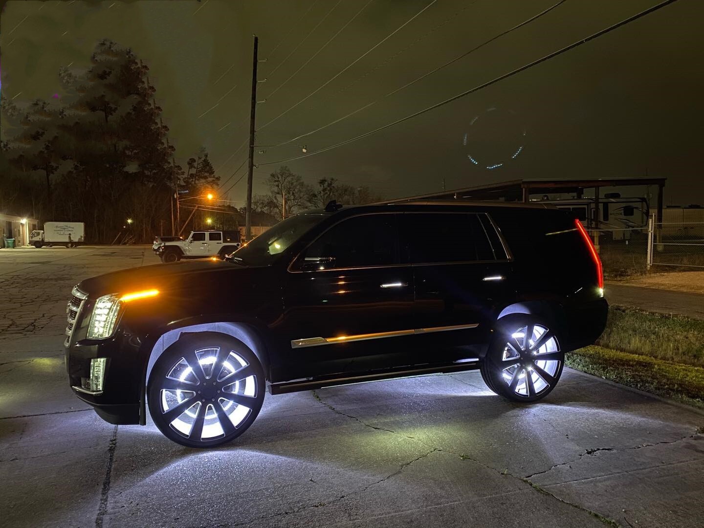 4x 15.5'' White LED Wheel Ring Lights For Truck Car Rim Lights Bluetooth Control