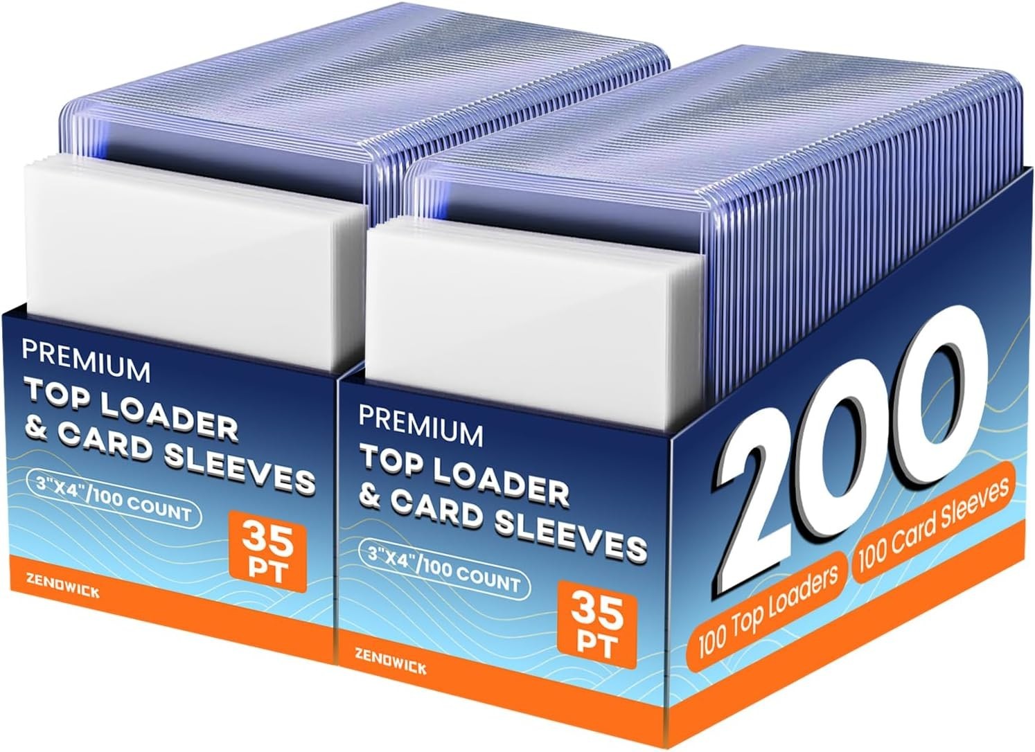 200 Trading Card Sleeves & Holders – 100 Hard 3"x4" Toploaders + 100 Soft Penny.