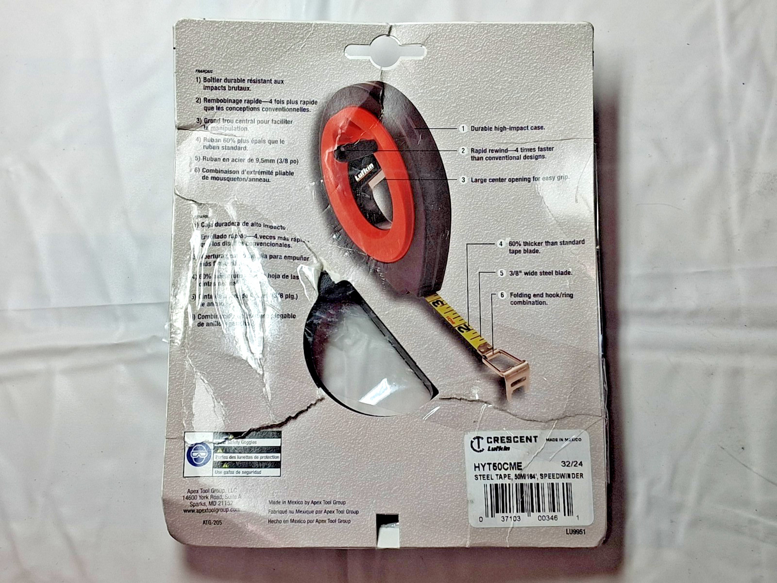 Lufkin Yellow Blade Tape Measure 164' Long 3/8" Width HYT50CME