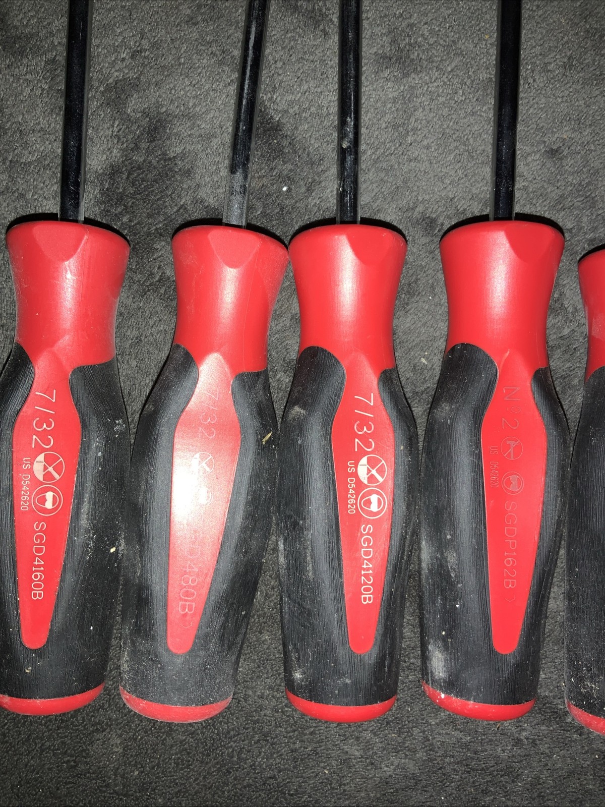 Snap-on 8pc Long Screwdrivers Set Red Used Hand Tools